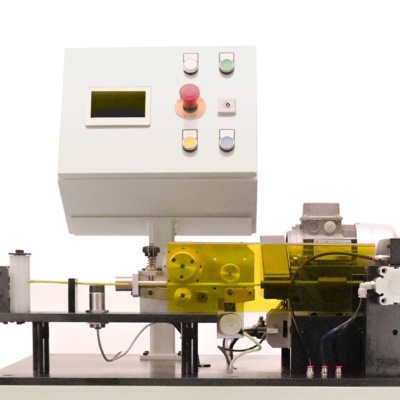 Marchetti sleeve cutter. Control panel is used to insert the desired length and amount sleeves desired.
